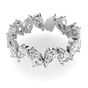 Alliance diamants synthétiques poires 3.05 carats or blanc Aline